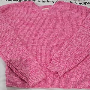 Cat & Jack Pink Knitted Sweater with Ribbed Cuffs
